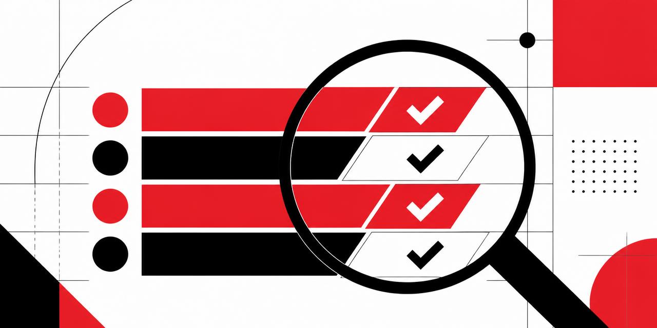 Magnifier over a checklist of panel comparison rows